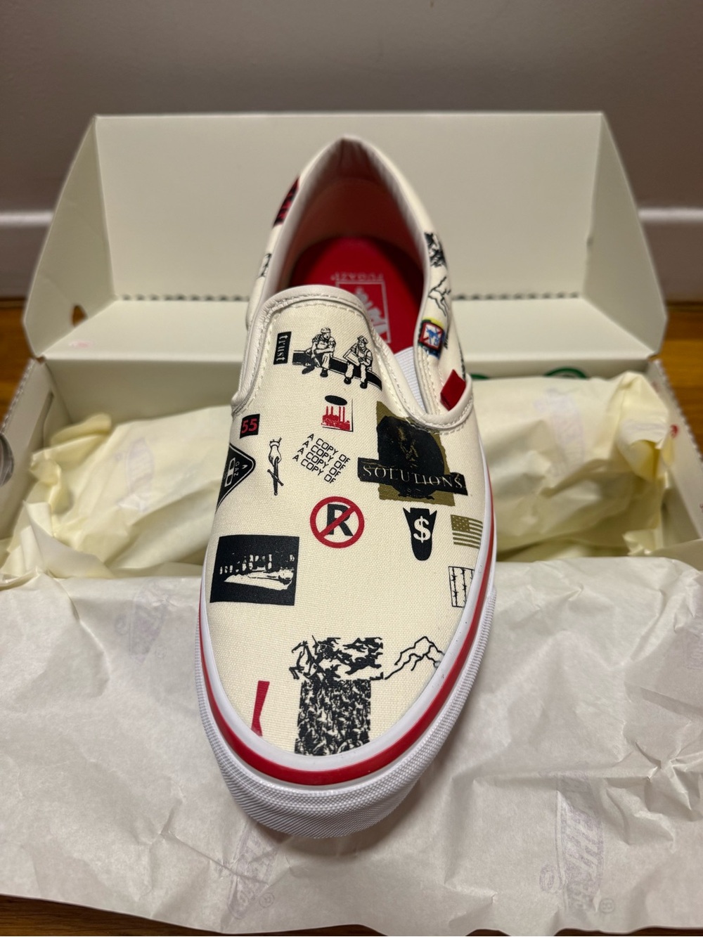 Fugazi x Vans Lx Classic White Slip On 10.5